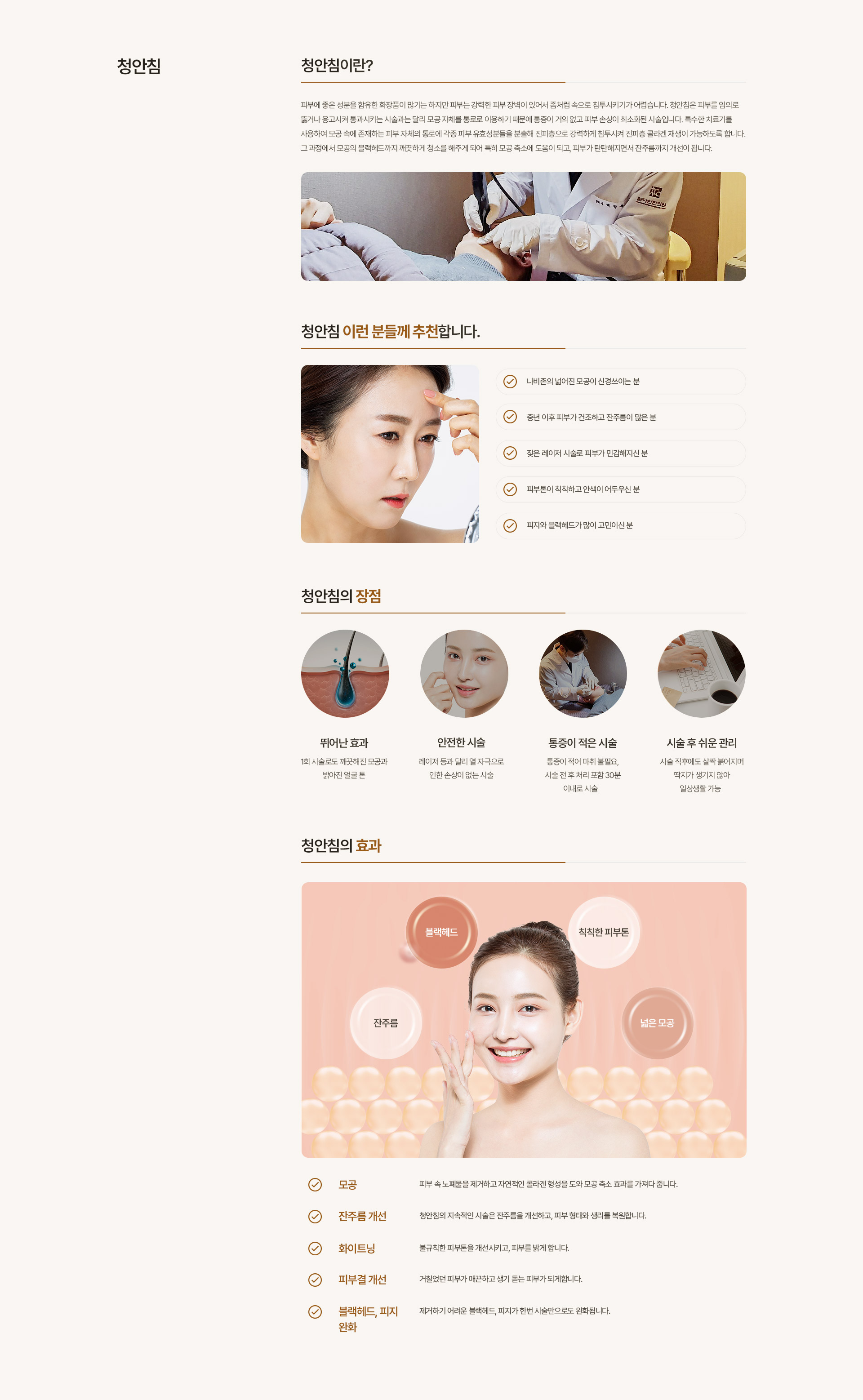 미세침, 청안침, 동안침 내용